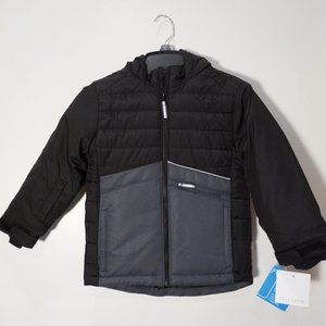 New Falls Creek Boy Toddler Black Hooded Jacket Coat Size XS 5T